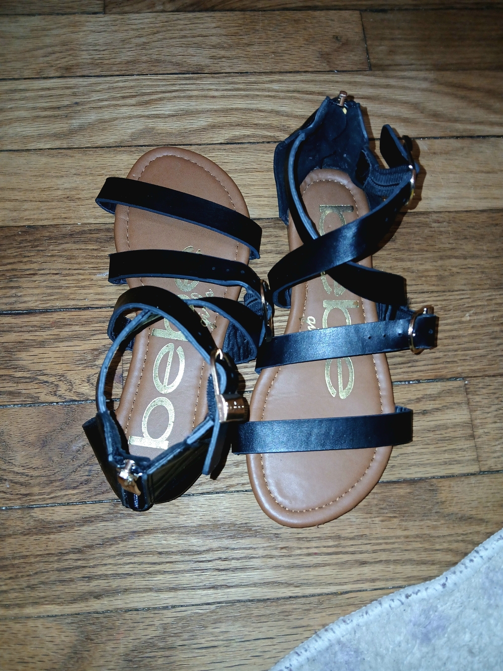 Bebe Girls Gladiator Double Buckle Adjustable Sandals